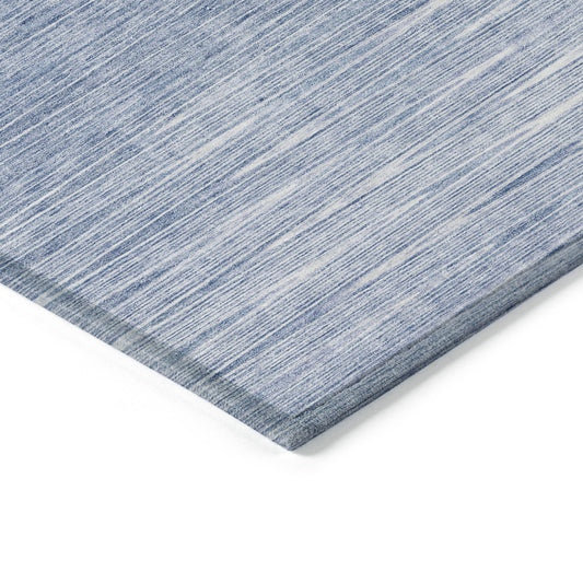 10' X 14' Denim Blue And Blue Abstract Washable Indoor Outdoor Area Rug